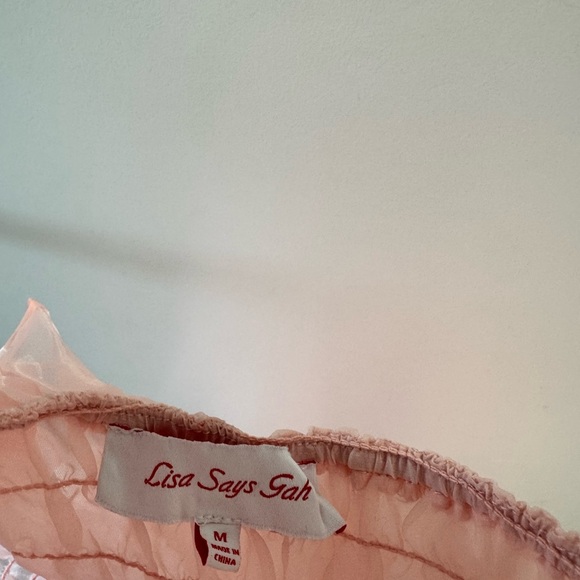 Lisa Says Gah Pink Ruffled Top - Picture 2 of 5